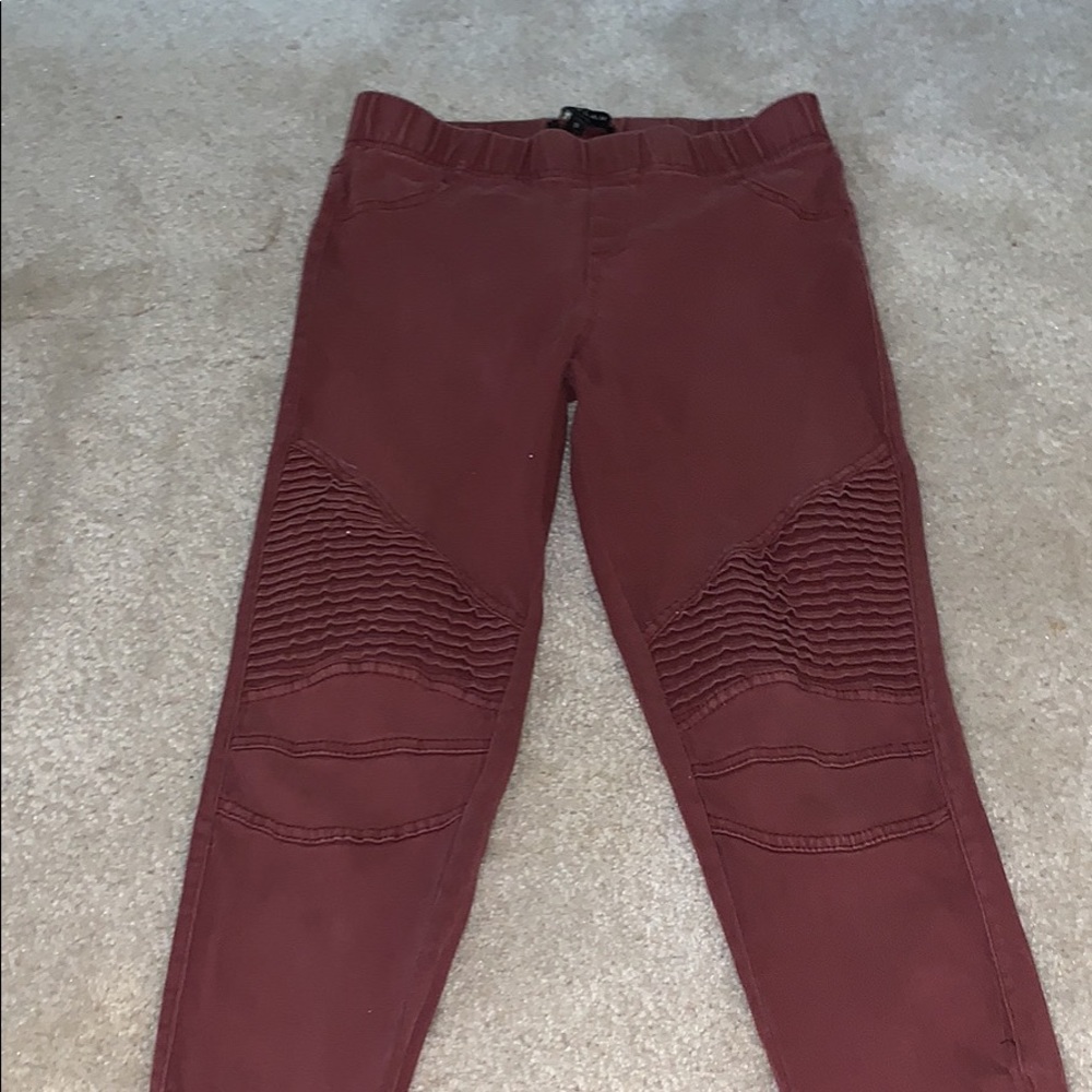 Burgundy Moto jeggings
